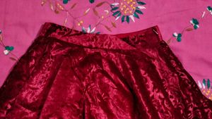Red Velvet Skater Skirt