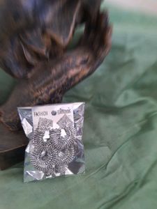 Oxidised Silver Jhumka Earrings (Set of 2 Pairs)