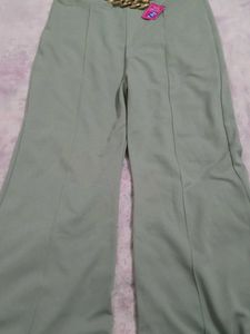 Green Flare Leg Pants