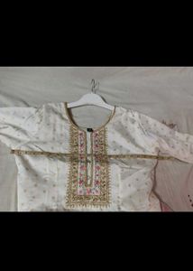 Elegant White Embroidered Kurta Set