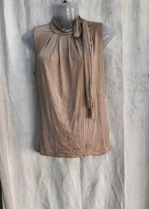 16810. Elegant Sleeveless Blouse with Neck Tie