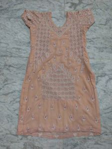 Peach Kashmiri Hand Work Suit set