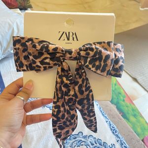 Zara Leopard Print Hairpin Bow