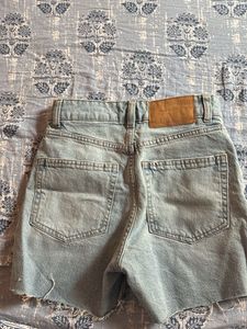 Light Wash Distressed Denim Shorts