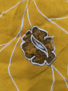 Vintage Pure Crepe saree Yellow &amp; Orange Embroider