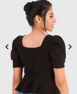 Combo Puff Sleeve Peplum Tops