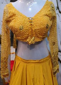 Elegant Yellow Lehenga Choli Set