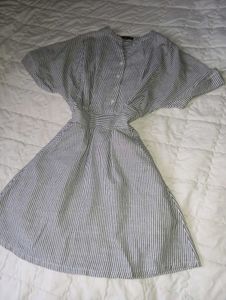 Striped Button-Up Midi Dress