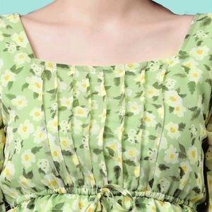 Casual Printed Sleeves floral top