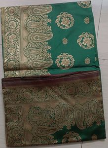 Beautiful Elegant Green Silk saree