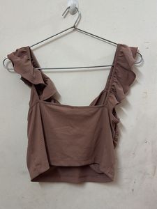 Ruched Twist Front Crop Top