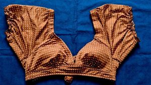 Brown Polka Dot Bikini Top