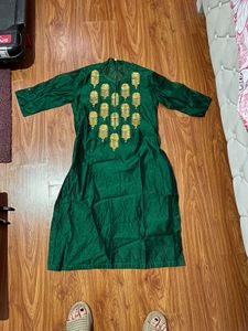 Pure Silk Green &amp; Gold Lehanga