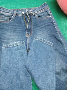 High Waisted Blue Denim Jeans