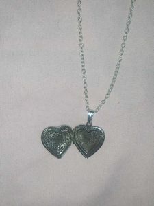 Heart Locket &amp; Clover Necklace Set