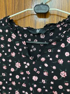 Cute Floral Print Long Sleeve Top