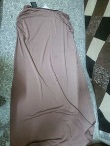 Taupe slit skirt