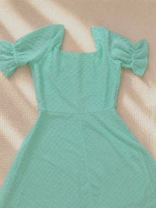 price drop🆘Pinteresty Aqua Swiss Dot Mini Dress