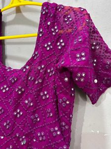 Elegant Purple Ethnic anarkali