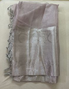 Lavender Saree with Silver Border 🫧☂️