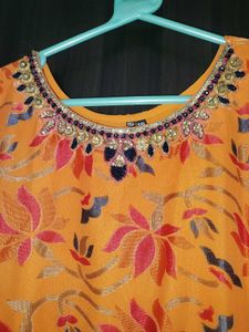 Vibrant Orange Anarkali Dress