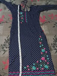 Beautiful Navy Blue Suit With Patiala Salwar