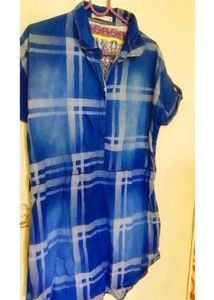 🛍️trio -Chic Black &amp; White Checkered Shirt Dress