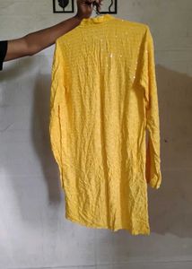 Vibrant Yellow Embroidered Kurta