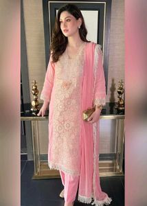 Pink Cutwork pakistani suit