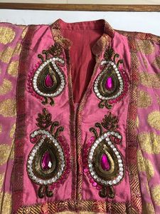 Pink &amp; Gold Brocade Kurta Set