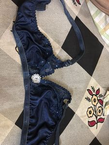 Blue net bra