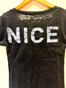 Black Graphic V-Neck T-Shirt