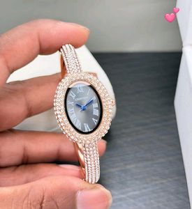 Luxury Women's Oval Crystal Watch