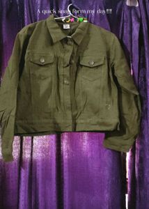 Stylish Olive Green Casual Jacket