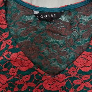 Sheer Rose Lace Top