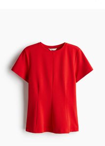 Red Short Sleeve Casual Top