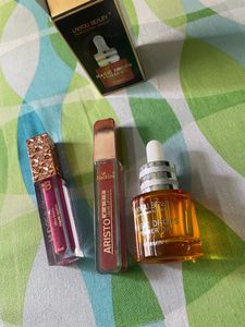 All Fully New Unused Magic Primer Oil With Vitamin C And 2 Liquid Lipstick Check Description For Details