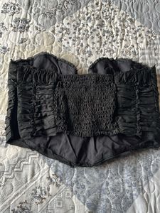 Black Ruched Corset Top size US Small