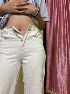 Off White Wide Leg Jeans