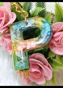 Letter S Glitter Keychain