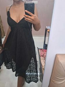 Sexy Lace V neck Black Dress♥️