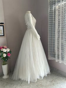White Bridal Gown with inner sequins underlay