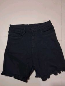 Black Denim Shorts
