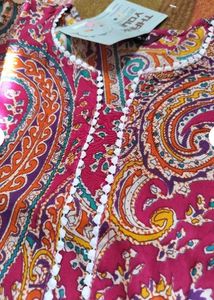 🌼Pink Paisley Cotton Print Kurta🌼