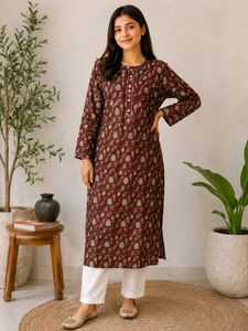 Elegant Floral print work kurta✨ ♥️