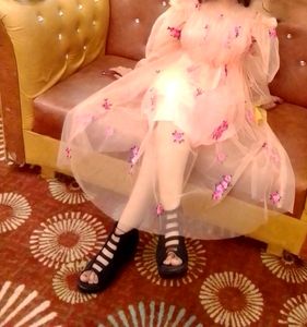 A Net Floral Off Shoulder Frock
