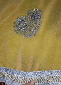 Elegant Yellow Embroidered Saree