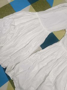 White Embroidered Sharara Pants