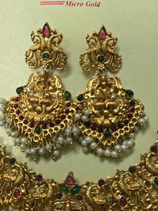 Intricate Gold Plated Necklace &amp; Earring Set