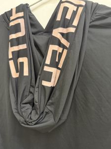 Sleeveless Black "BRAVING" Hoodie